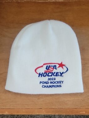 USA Hockey 2023 Pond Hockey Champions White Beanie